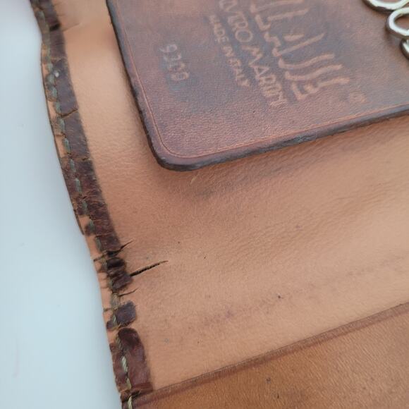 ALVIERO MARTINI 1° CLASSE Wallet Key Case Geo 6 hooks Holder Map Leather Italian - Picture 5 of 10